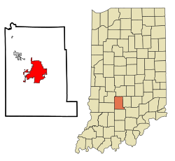 Monroe County Indiana Incorporated and Unincorporated areas Bloomington Highlighted